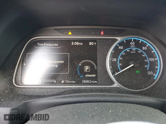 2021 Nissan LEAF SV with VIN 1N4AZ1CV8MC553173, listed as a Copart auction lot 68768674 with 18,082 mi miles and Non repairable. Bid and sale history available at DreamBid. Image 9.