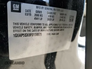 2015 Cadillac CTS RWD with VIN 1G6AP5SX8F0130675, listed as a Copart auction lot 50155755 with 141,817 mi miles and Salvage title. Bid and sale history available at DreamBid. Image 12.
