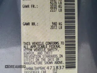 2017 Nissan Altima S with VIN 1N4AL3AP6HC471837, listed as a Copart auction lot 64073525 with 116,678 mi miles and Salvage title. Bid and sale history available at DreamBid. Image 12.