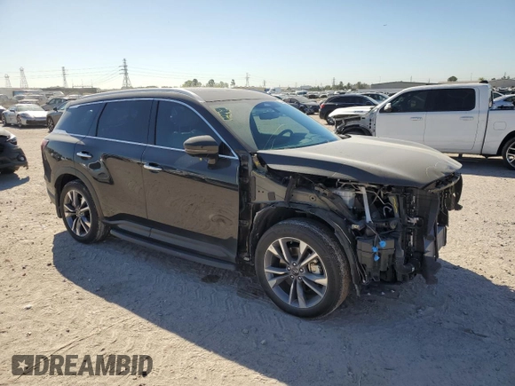 2025 Infiniti QX60 with VIN 5N1AL1FRXSC331074, listed as a Copart auction lot 48482905 with 7,769 mi miles and Salvage title. Bid and sale history available at DreamBid. Image 4.