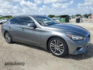 2018 Infiniti Q50 Luxe with VIN JN1EV7AP6JM350922, listed as a Copart auction lot 51506705 with 74,580 mi miles and Salvage Title. Bid and sale history available at DreamBid. Image 4.