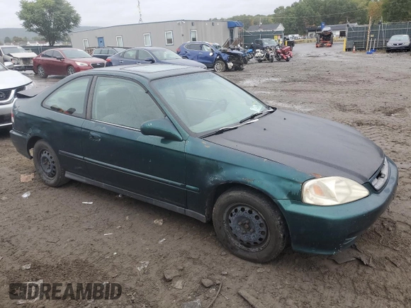 1999 Honda Civic EX with VIN 1HGEJ8242XL078968, listed as a Copart auction lot 72958544 with 269,009 mi miles and Salvage Title. Bid and sale history available at carsss.com. Image 4.