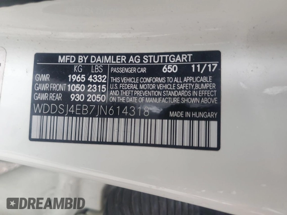 2018 Mercedes-Benz CLA 250 z VIN WDDSJ4EB7JN614318, wystawiony jako Copart lot #55603915 z przebiegiem 91 320 mil mil oraz Szkoda całkowita • Salvage title. Historia ofert i sprzedaży dostępna na DreamBid. Obrazek 13.
