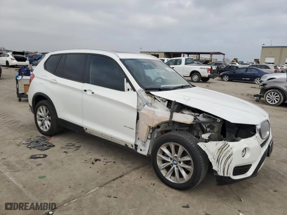 2015 BMW X3 sDrive28i with VIN 5UXWZ7C58F0M83521, listed as a Copart auction lot 44396365 with 130,431 mi miles and Salvage Title. Bid and sale history available at carsss.com. Image 4.