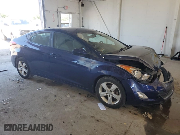 2013 Hyundai Elantra GLS with VIN 5NPDH4AE4DH440047, listed as a Copart auction lot 57456945 with 190,665 mi miles and Salvage title. Bid and sale history available at DreamBid. Image 4.