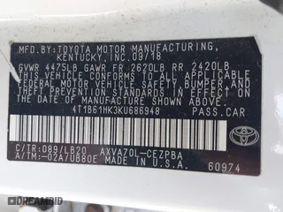 2019 Toyota Camry XSE with VIN 4T1B61HK3KU686948, listed as a IAAI auction lot 42065656 with 110,648 mi miles. Bid and sale history available at carsss.com. Image 9.