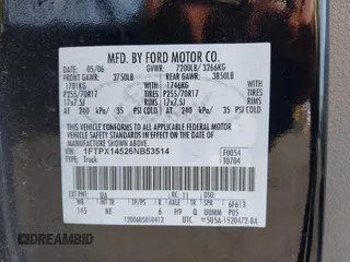 2006 Ford F-150 XLT с VIN 1FTPX14526NB53514, выставлен на аукционе IAAI как лот 42481538 с пробегом 175 547 миль миль и . История ставок и продаж доступна на DreamBid. Изображение 9.