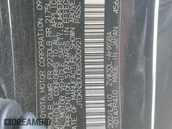 2011 Toyota Prius I z VIN JTDKN3DU0B5320921, wystawiony jako Copart lot #51983825 z przebiegiem 112 493 mil mil oraz Szkoda całkowita • Salvage title. Historia ofert i sprzedaży dostępna na DreamBid. Obrazek 14.