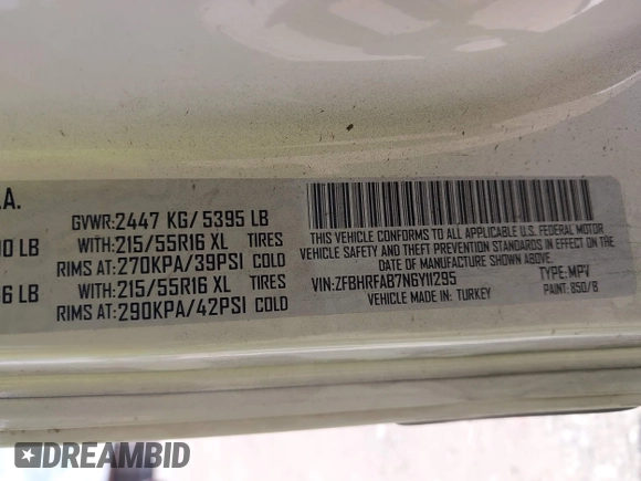 2022 Ram ProMaster City Cargo Tradesman с VIN ZFBHRFAB7N6Y11295, выставлен на аукционе IAAI как лот 42727230 с пробегом 70 787 миль миль и . История ставок и продаж доступна на DreamBid. Изображение 9.