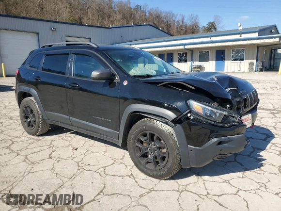 2021 Jeep Cherokee Trailhawk with VIN 1C4PJMBX6MD110109, listed as a Copart auction lot 45343445 with 93,124 mi miles and Salvage title. Bid and sale history available at DreamBid. Image 4.