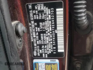 2014 Kia Sorento EX with VIN 5XYKUDA7XEG452703, listed as a Copart auction lot 47835975 with 155,333 mi miles and Salvage title. Bid and sale history available at DreamBid. Image 13.