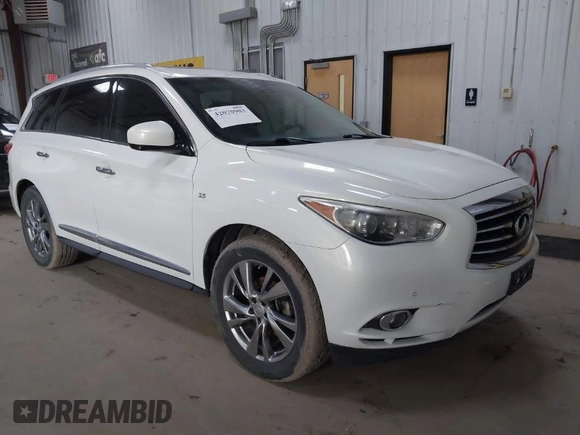 2014 Infiniti QX60 with VIN 5N1AL0MN7EC555322, listed as a IAAI auction lot 42070903 with 125,723 mi miles and . Bid and sale history available at DreamBid. Image 1.