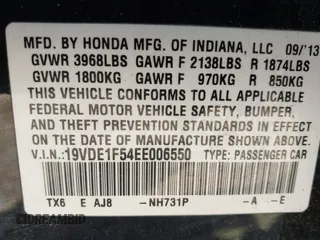 2014 Acura ILX Premium Pkg with VIN 19VDE1F54EE006550, listed as a IAAI auction lot 41710706 with 157,931 mi miles. Bid and sale history available at carsss.com. Image 9.