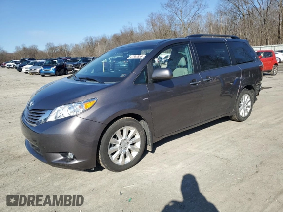2016 Toyota Sienna Ltd with VIN 5TDDK3DC7GS130835, listed as a Copart auction lot 47669865 with 122,685 mi miles and Salvage Title. Bid and sale history available at carsss.com. Image 1.
