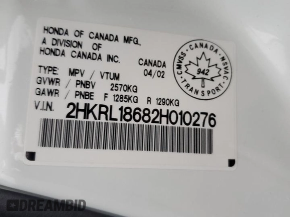 2002 Honda Odyssey EX z VIN 2HKRL18682H010276, wystawiony jako Copart lot #81397274 z przebiegiem Nie podano mil oraz Szkoda całkowita • Salvage title. Historia ofert i sprzedaży dostępna na DreamBid. Obrazek 14.