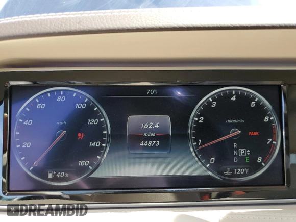 2015 Mercedes-Benz S 550 with VIN WDDUG8CB0FA175088, listed as a Copart auction lot 53629325 with 44,873 mi miles and Salvage Title. Bid and sale history available at carsss.com. Image 9.