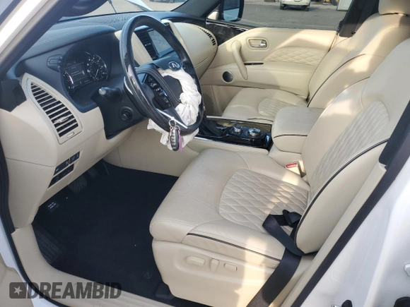 2021 Infiniti QX80 SENSORY with VIN JN8AZ2BE4M9273804, listed as a Copart auction lot 82141324 with 57,873 mi miles and Salvage Title. Bid and sale history available at carsss.com. Image 7.
