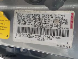 2002 Lexus ES 300 with VIN JTHBF30G320085116, listed as a IAAI auction lot 42015660 with 285,292 mi miles. Bid and sale history available at carsss.com. Image 9.