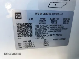2023 GMC Acadia SLE z VIN 1GKKNKL46PZ171219, wystawiony jako Copart lot #42364775 z przebiegiem 67 487 mil mil oraz Szkody całkowita. Historia ofert i sprzedaży dostępna na DreamBid. Obrazek 13.