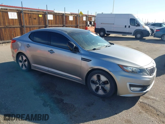 2012 Kia Optima Hybrid with VIN KNAGM4AD0C5009507, listed as a IAAI auction lot 41551835 with 92,878 mi miles. Bid and sale history available at carsss.com. Image 1.