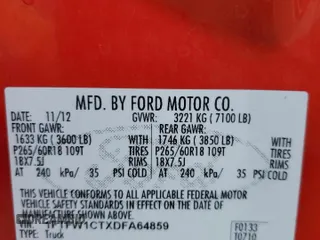 2013 Ford F-150 XL with VIN 1FTFW1CTXDFA64859, listed as a Copart auction lot 52968905 with 149,226 mi miles and Salvage Title. Bid and sale history available at carsss.com. Image 12.