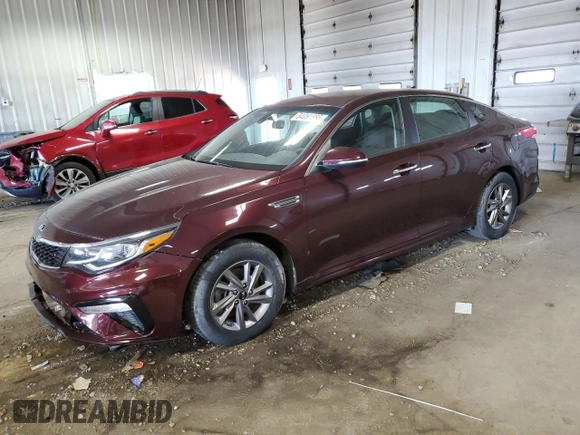 2019 Kia Optima S with VIN 5XXGT4L39KG338873, listed as a Copart auction lot 54081885 with 45,099 mi miles and Clean Title. Bid and sale history available at carsss.com. Image 1.