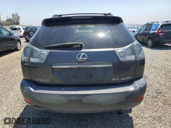 2006 Lexus RX 400h with VIN JTJHW31UX60012232, listed as a Copart auction lot 60121805 with 251,532 mi miles and Clean title. Bid and sale history available at DreamBid. Image 6.