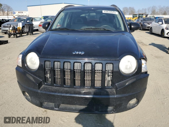 2007 Jeep Compass Sport with VIN 1J8FF47W07D217117, listed as a Copart auction lot 43633575 with 131,936 mi miles and Salvage Title. Bid and sale history available at carsss.com. Image 5.