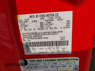 2009 Ford F-150 XL with VIN 1FTPW12V29KC71655, listed as a IAAI auction lot 42400481 with 216,192 mi miles and . Bid and sale history available at DreamBid. Image 9.