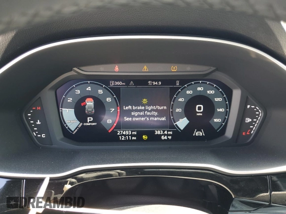2022 Audi Q3 S line Premium with VIN WA1DECF37N1048323, listed as a Copart auction lot 53668575 with 27,493 mi miles and Salvage Title. Bid and sale history available at carsss.com. Image 9.