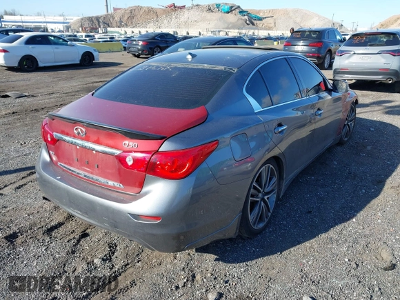 2014 Infiniti Q50 Sport with VIN JN1BV7AR9EM693864, listed as a IAAI auction lot 42050681 with 115,967 mi miles and . Bid and sale history available at carsss.com. Image 4.