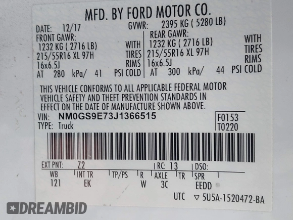 2018 Ford Transit Connect XL with VIN NM0GS9E73J1366515, listed as a IAAI auction lot 41738009 with 112,384 mi miles and . Bid and sale history available at DreamBid. Image 9.