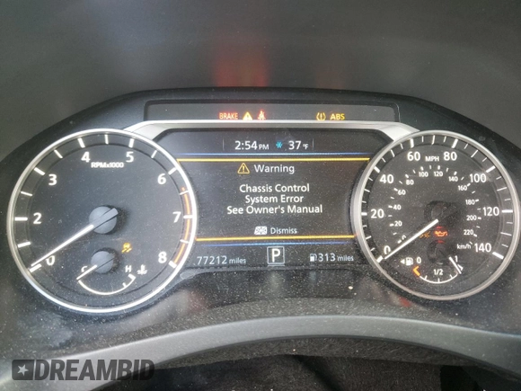 2020 Nissan Altima 2.5 S with VIN 1N4BL4BV9LC183794, listed as a Copart auction lot 83358244 with 77,212 mi miles and Salvage Title. Bid and sale history available at carsss.com. Image 9.