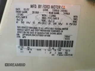 2007 Ford Edge SEL PLUS with VIN 2FMDK39C07BB14188, listed as a Copart auction lot 50820915 with 131,169 mi miles and Salvage Title. Bid and sale history available at carsss.com. Image 14.