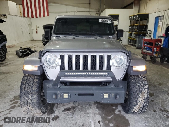 2018 Jeep Wrangler Unlimited Sahara with VIN 1C4HJXEG2JW196357, listed as a Copart auction lot 55105575 with Not provided miles and Salvage title. Bid and sale history available at DreamBid. Image 5.