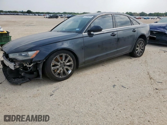 2014 Audi A6 Premium Plus with VIN WAUGFAFC7EN153034, listed as a Copart auction lot 57344305 with 82,837 mi miles and Salvage title. Bid and sale history available at DreamBid. Image 1.