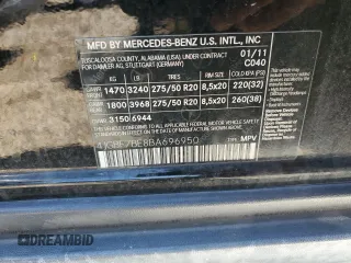 2011 Mercedes-Benz GL-Class GL 450 with VIN 4JGBF7BE8BA696950, listed as a Copart auction lot 60877914 with 134,239 mi miles and Salvage Title. Bid and sale history available at carsss.com. Image 15.