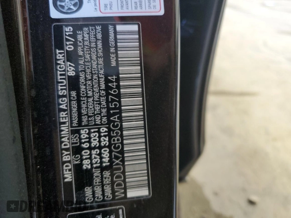 2016 Mercedes-Benz S z VIN WDDUX7GB5GA157644, wystawiony jako Copart lot #68069584 z przebiegiem 38 014 mil mil oraz Nie do naprawy • Non repairable. Historia ofert i sprzedaży dostępna na DreamBid. Obrazek 12.