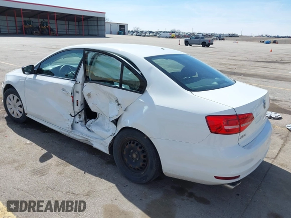 2015 Volkswagen Jetta Sedan 2.0L S with VIN 3VW2K7AJ3FM299795, listed as a IAAI auction lot 41898540 with 133,444 mi miles. Bid and sale history available at carsss.com. Image 3.