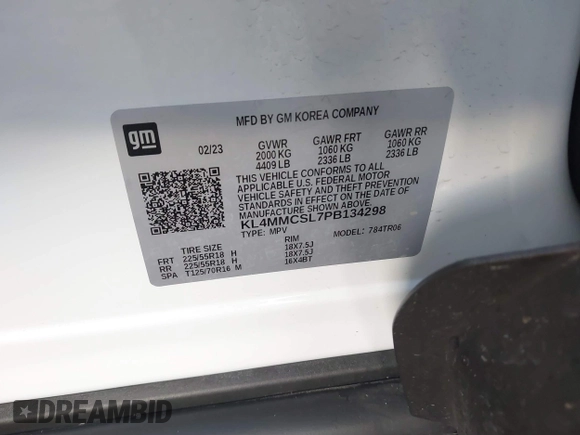 2023 Buick Encore GX Preferred z VIN KL4MMCSL7PB134298, wystawiony jako IAAI lot #40706507 z przebiegiem 9 120 mil mil oraz . Historia ofert i sprzedaży dostępna na DreamBid. Obrazek 9.