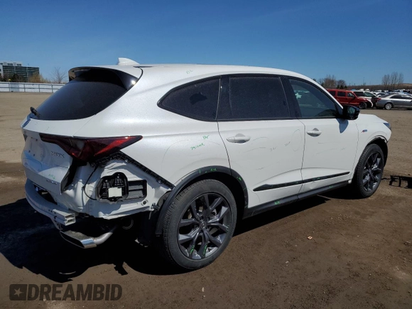 2023 Acura MDX w/A-Spec Package z VIN 5J8YE1H05PL802410, wystawiony jako Copart lot #53023675 z przebiegiem 15 366 mil mil oraz Czysty tytuł • Clean title. Historia ofert i sprzedaży dostępna na DreamBid. Obrazek 3.