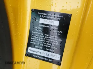 2004 Lamborghini Gallardo z VIN ZHWGU11S34LA01652, wystawiony jako Copart lot #49695214 z przebiegiem Nie podano mil oraz Szkoda całkowita • Salvage title. Historia ofert i sprzedaży dostępna na DreamBid. Obrazek 14.