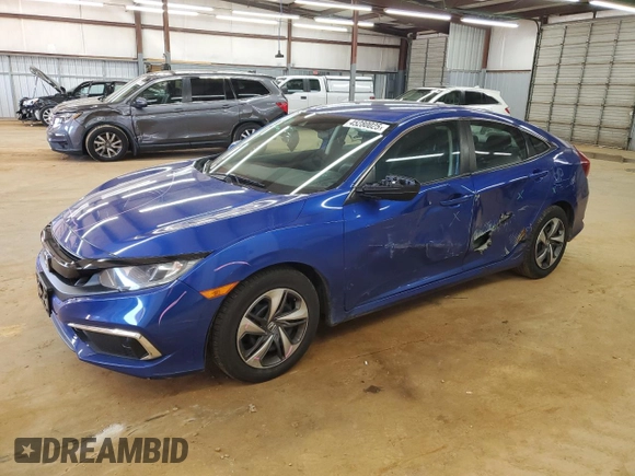 2019 Honda Civic Sedan LX with VIN 2HGFC2F66KH587488, listed as a Copart auction lot 45280025 with 58,272 mi miles and Salvage Title. Bid and sale history available at carsss.com. Image 1.