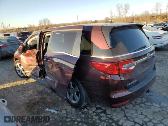 2019 Honda Odyssey EX with VIN 5FNRL6H52KB134725, listed as a Copart auction lot 42708325 with Not Provided miles and Salvage Title. Bid and sale history available at carsss.com. Image 2.