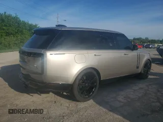 2025 Land Rover Range Rover SE with VIN SALKPBFU6SA291703, listed as a Copart auction lot 63094105 with 2,577 mi miles and Salvage title. Bid and sale history available at DreamBid. Image 3.