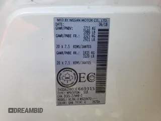 2018 Nissan Pathfinder SV z VIN 5N1DR2MM9JC669315, wystawiony jako Copart lot #53186005 z przebiegiem 188 420 mil mil oraz Szkoda całkowita • Salvage title. Historia ofert i sprzedaży dostępna na DreamBid. Obrazek 13.