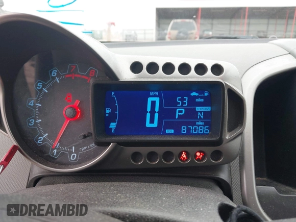 2012 Chevrolet Sonic LT with VIN 1G1JC5SH0C4162034, listed as a IAAI auction lot 41967195 with 87,086 mi miles and . Bid and sale history available at DreamBid. Image 7.
