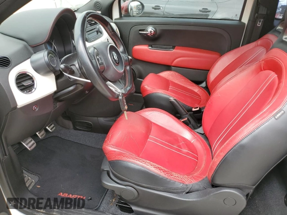 2013 FIAT 500 Abarth with VIN 3C3CFFFH4DT623100, listed as a Copart auction lot 56852725 with 109,387 mi miles and Non repairable. Bid and sale history available at DreamBid. Image 7.