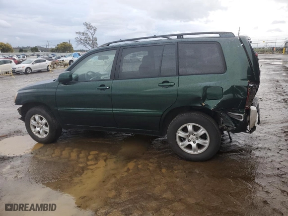 2002 Toyota Highlander with VIN JTEGF21A020036639, listed as a Copart auction lot 44389335 with 0 mi miles and Salvage Title. Bid and sale history available at carsss.com. Image 2.