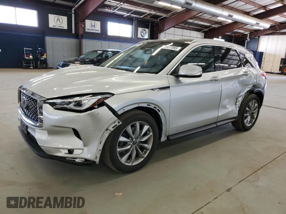 2019 Infiniti QX50 Luxe z VIN 3PCAJ5M3XKF128379, wystawiony jako Copart lot #55037095 z przebiegiem 83 906 mil mil oraz Szkoda całkowita • Salvage title. Historia ofert i sprzedaży dostępna na DreamBid. Obrazek 1.